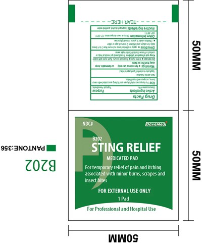 Label (Sting Relief Pad Label  Davemed Healthcare)